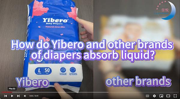 How do Yibero and other brands of diaper absorb liquid