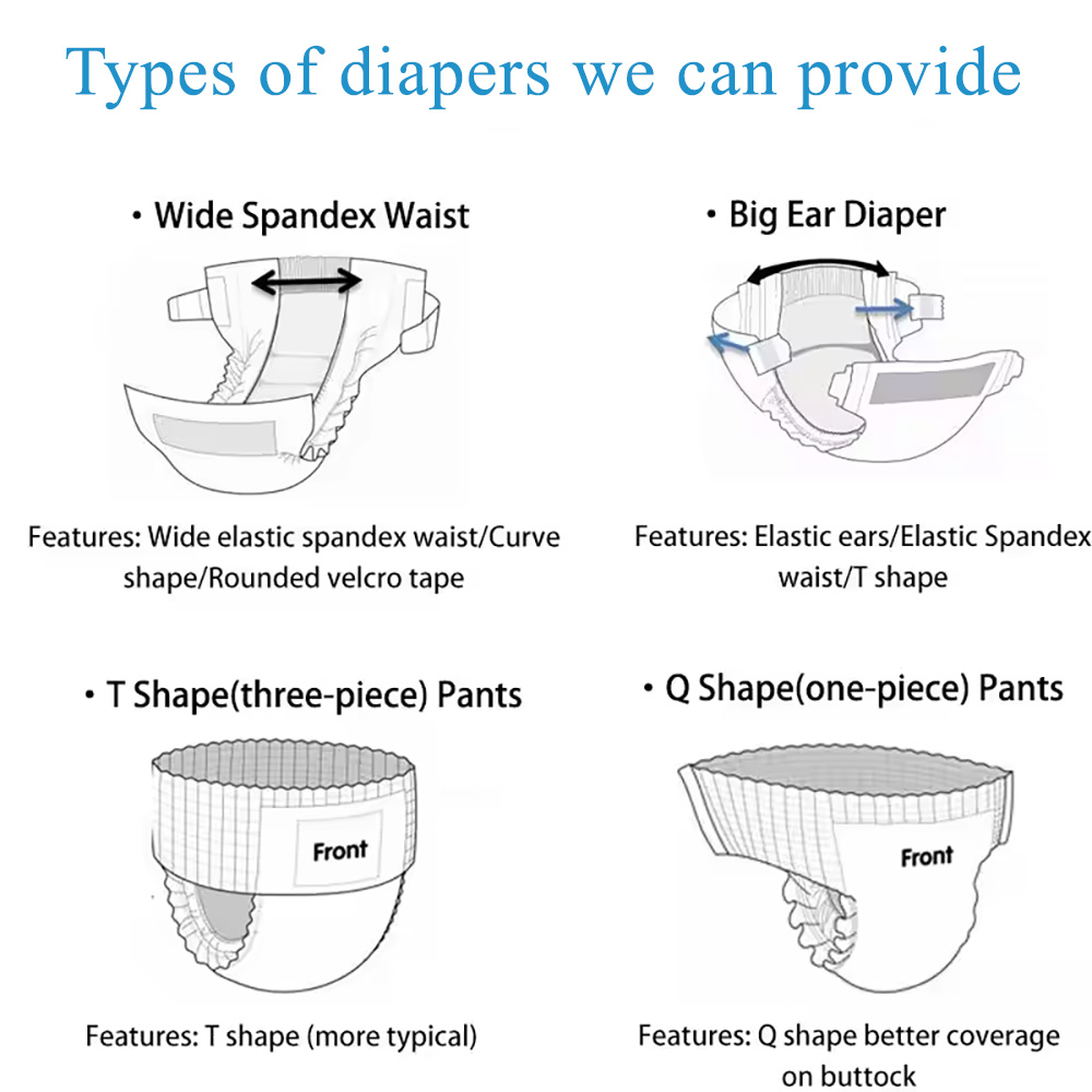 T shape baby nappies