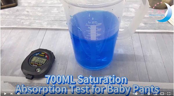 700ml Saturation Absorption  test for Baby Pants,fast absortption rate and ultra dry